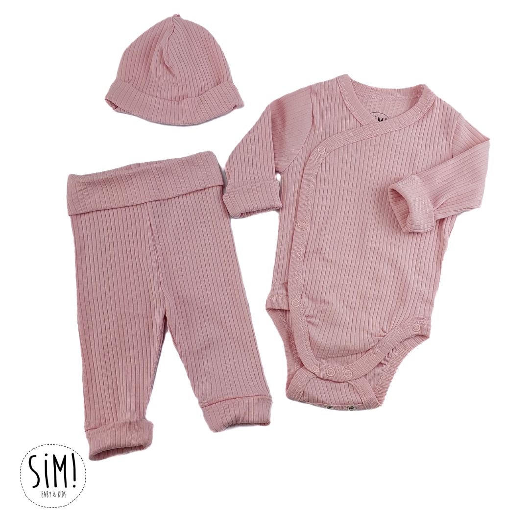 Ensemble évolutif 3 pièces rose