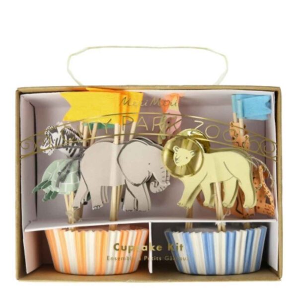 Kit pour 24 cupcakes animaux de la savane