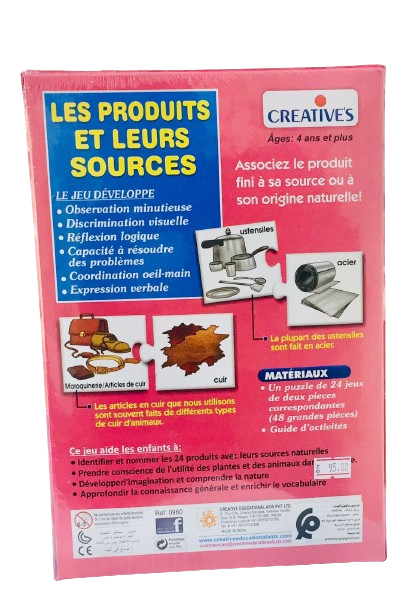 Creative's - Les produits et leurs sources / 4 +ans