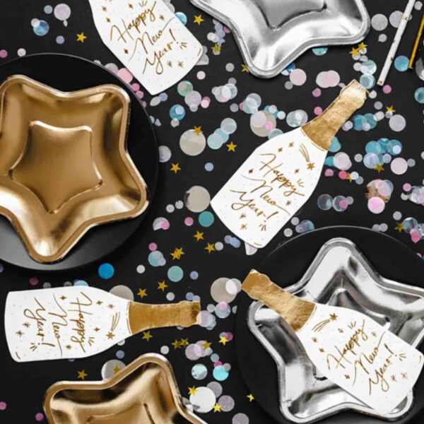 20 serviettes bouteille Happy New Year