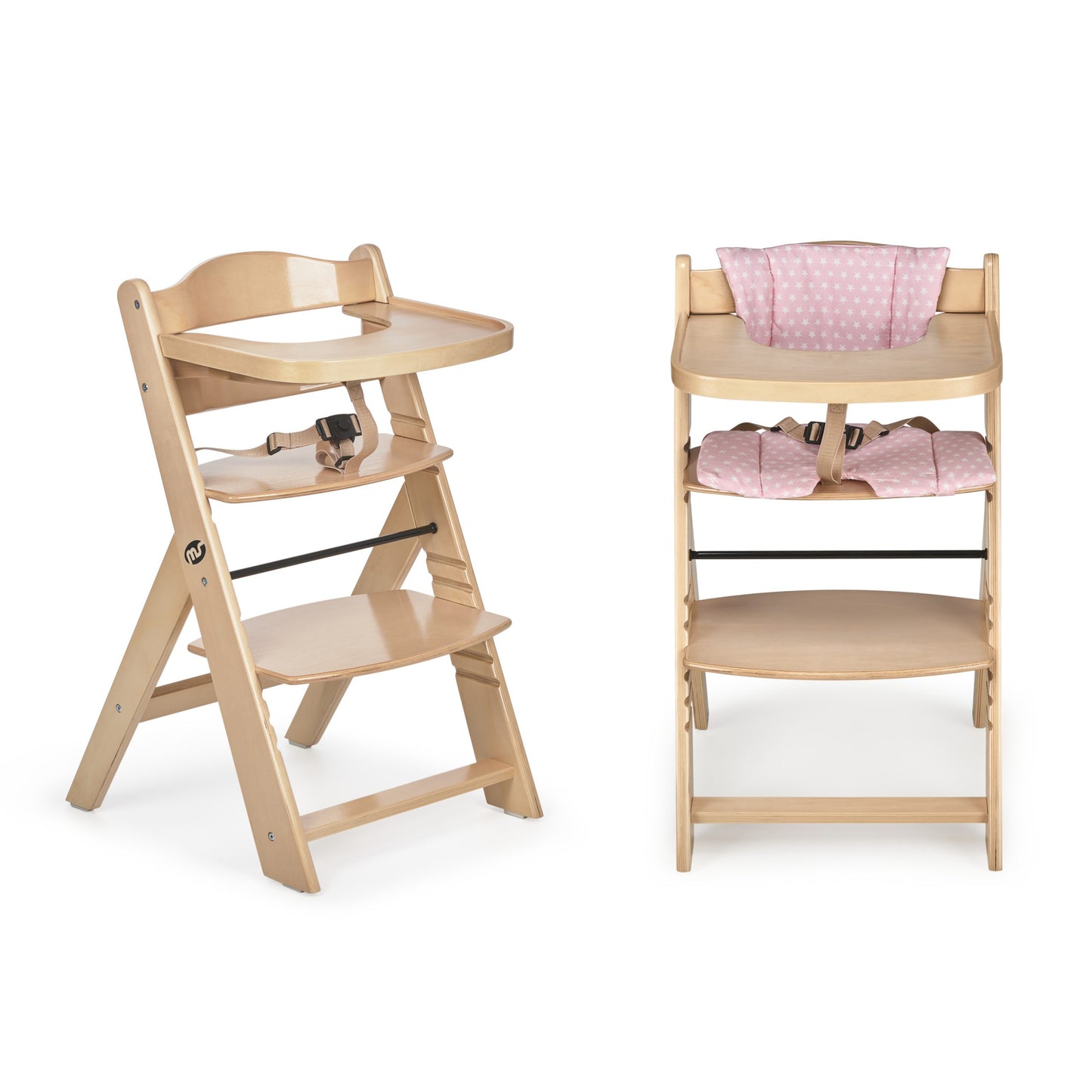 Chaise haute bébé en bois