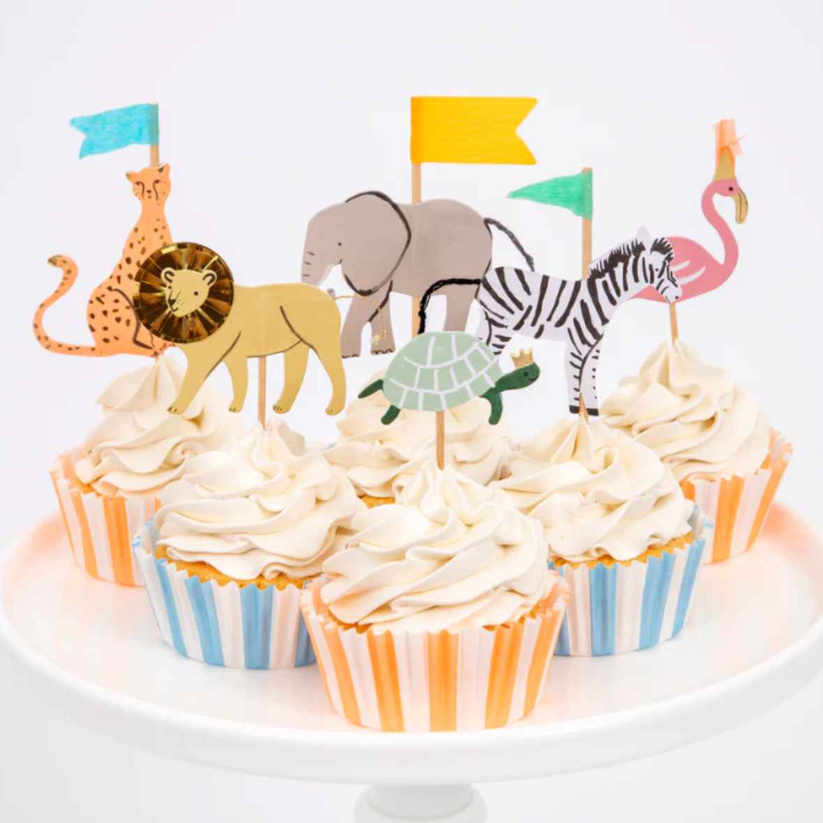 Kit pour 24 cupcakes animaux de la savane