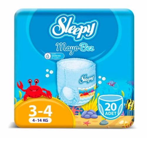 Sleepy Natural Swimming Couche de bain, Midi 20 – 4-9KG – T3-T4