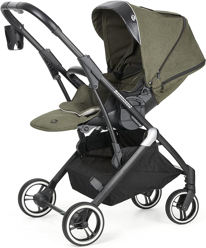 ms 21415 - Poussette bébé Montecarlo Grande, poussette extractible, pliable facile et compacte, unisexe, vert