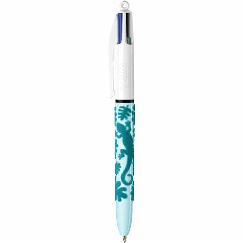 BIC 4 Couleurs - Stylo à bille 4 couleurs - 1 mm - corps texturé velours
