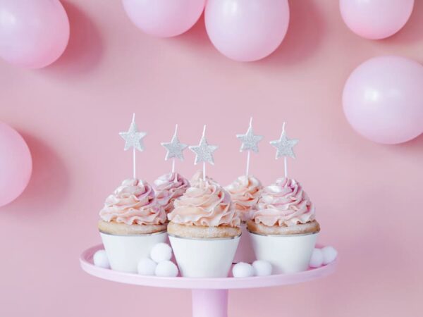 Bougies étoiles argentées