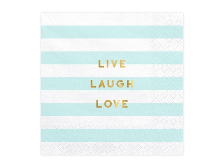 Serviettes Live Laugh Love bleu ciel