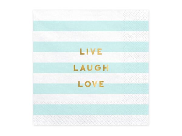 Serviettes Live Laugh Love bleu ciel
