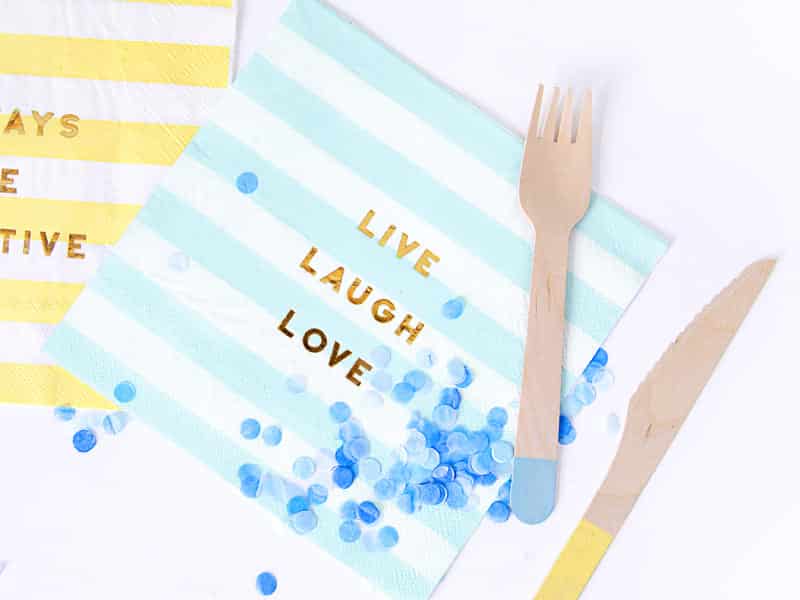 Serviettes Live Laugh Love bleu ciel