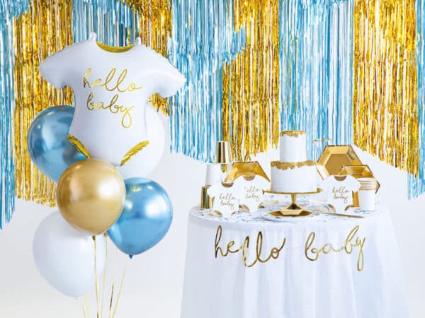 Serviette Hello baby blanches