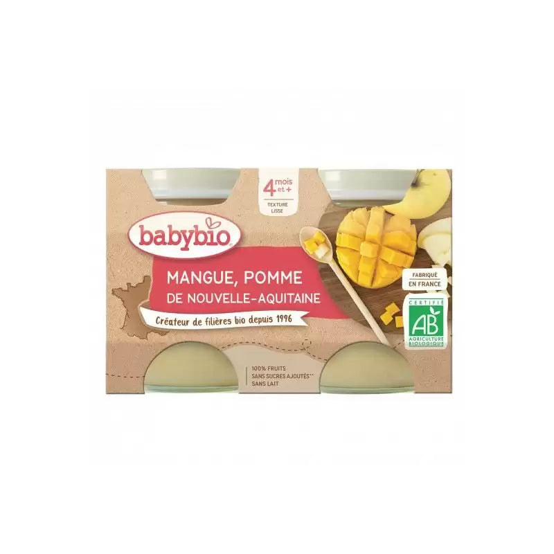 BABYBIO PETIT POT MANGUE POMME 2 X 130G