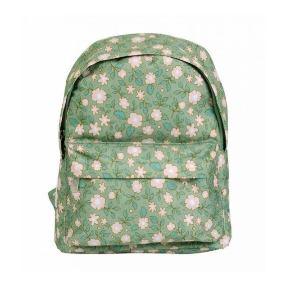 Petit cartable fleuri vert