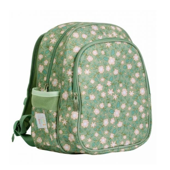 Cartable fleuri vert avec poche isotherme