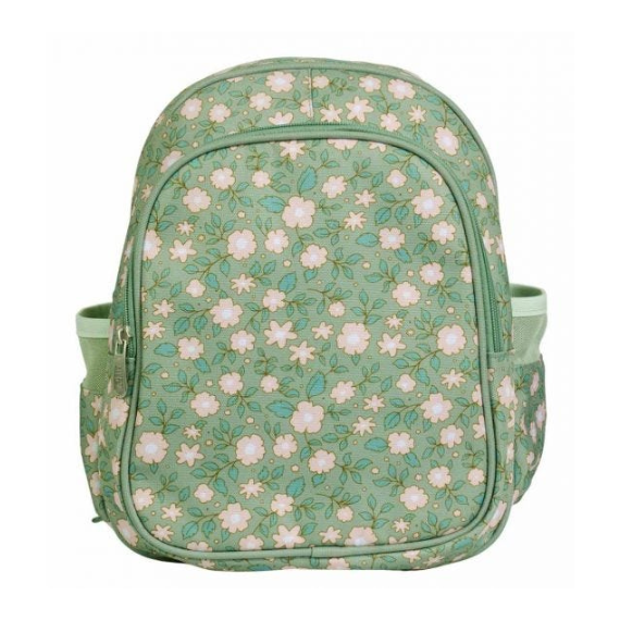 Cartable fleuri vert avec poche isotherme