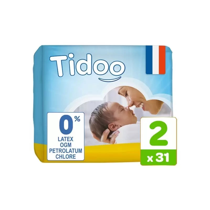 TIDOO Couche Écologique Taille 2 (3-6KG) Boite 31U