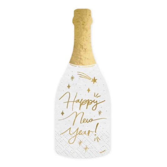 20 serviettes bouteille Happy New Year