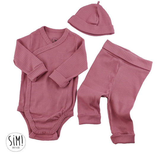 Ensemble évolutif 3 pièces fushia