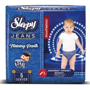 SLEEPY Natural couches culottes JEANS d'apprentissage hypoallergénique Junior, Paquet de 24