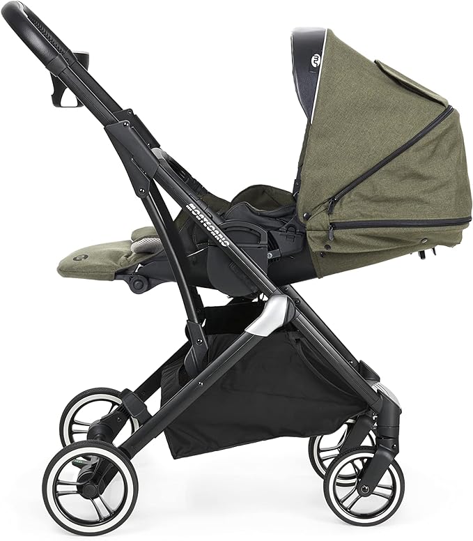 ms 21415 - Poussette bébé Montecarlo Grande, poussette extractible, pliable facile et compacte, unisexe, vert
