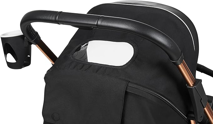 MS - Grande chaise de promenade Montecarlo, chariot, capote extensible, pliable facile et compact noir