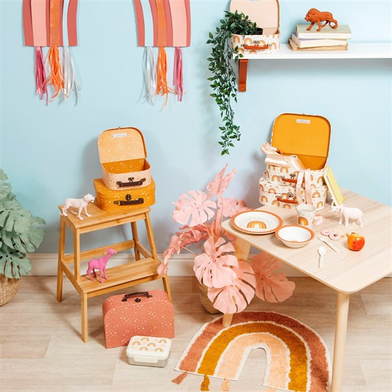 Tapis arc-en-ciel terracotta