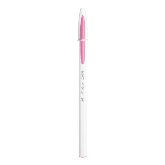 BIC Cristal UP - Stylo à bille - rose vif - pointe moyenne (1,2 mm)