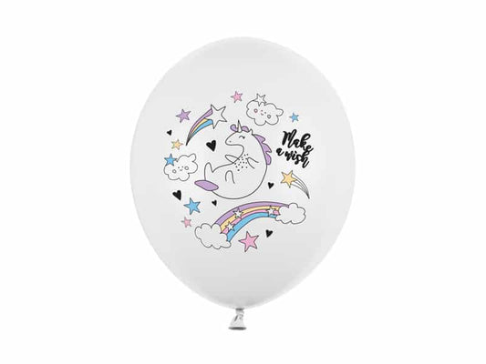 6 Ballons licorne blancs