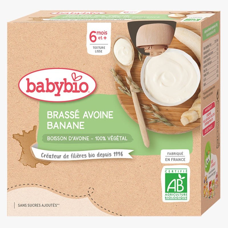 Babybio Brassé Végétal Avoine Banane 4x85G