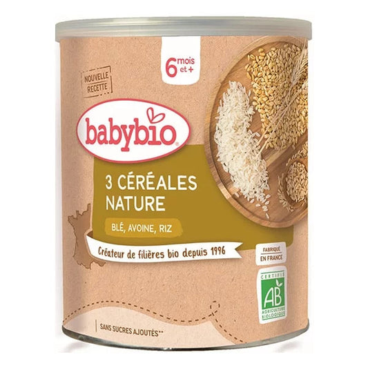 Babybio 3 céréales nature 6 mois+ 220g