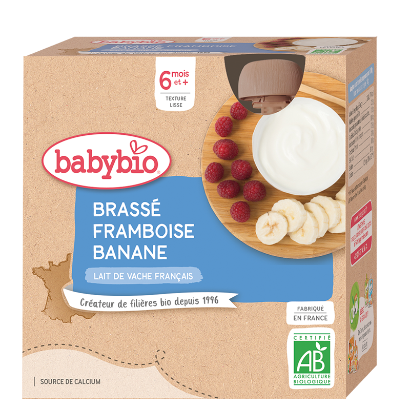 BABYBIO GOURDE BRASSE FRAMBOISE BANANE 4 X 85G