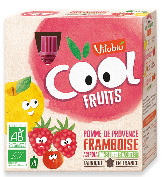 Vitabio Cool Fruits Pomme Framboise 4X90G