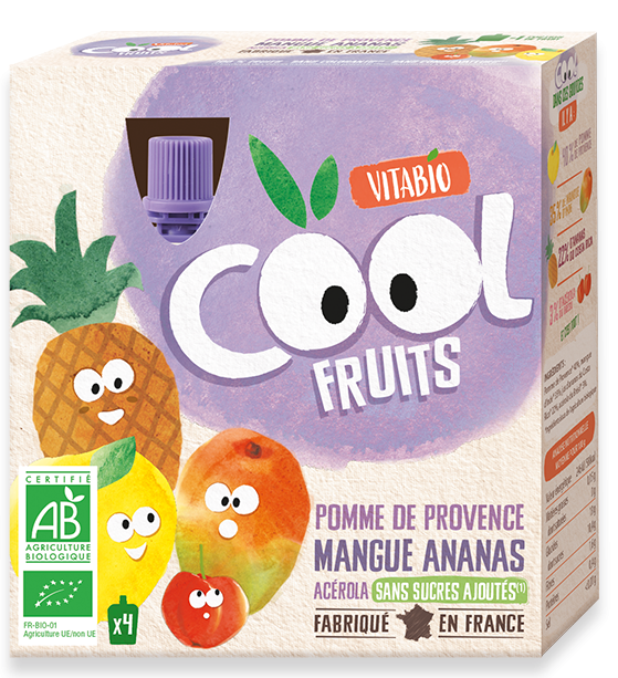 Vitabio Cool Fruits Pomme Mangue Ananas Acérola 4X90G