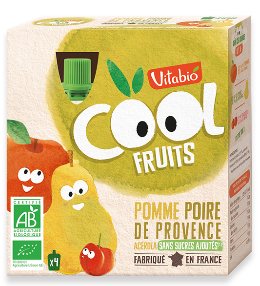 Vitabio Cool Fuits Pomme Poire Acérola 4X90G