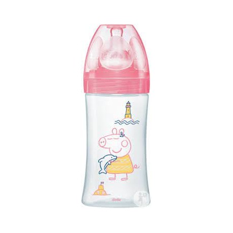 DODIE BIB INI+ 270ML SN PEPPA 0-6 M TET RONDE 3 VIT D2