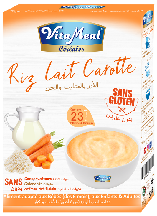 Vita Meal Céréales Riz Lait Carrote SANS GLUTEN