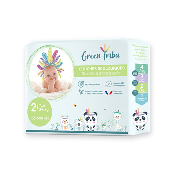 Green tribu couche bebe mini t2 (3-6kg )x28