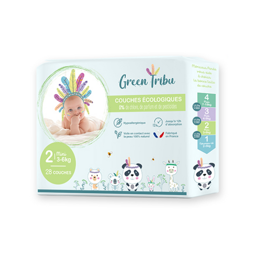 Green tribu couche bebe mini t2 (3-6kg )x28