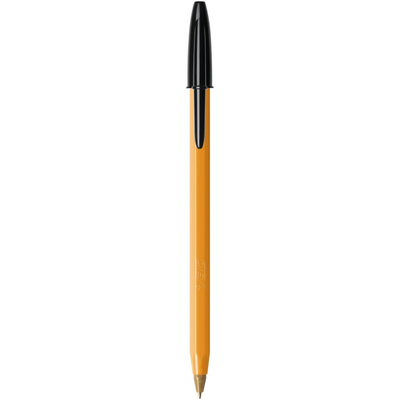 Stylo bille Bic Orange pointe fine avec capuchon - noir