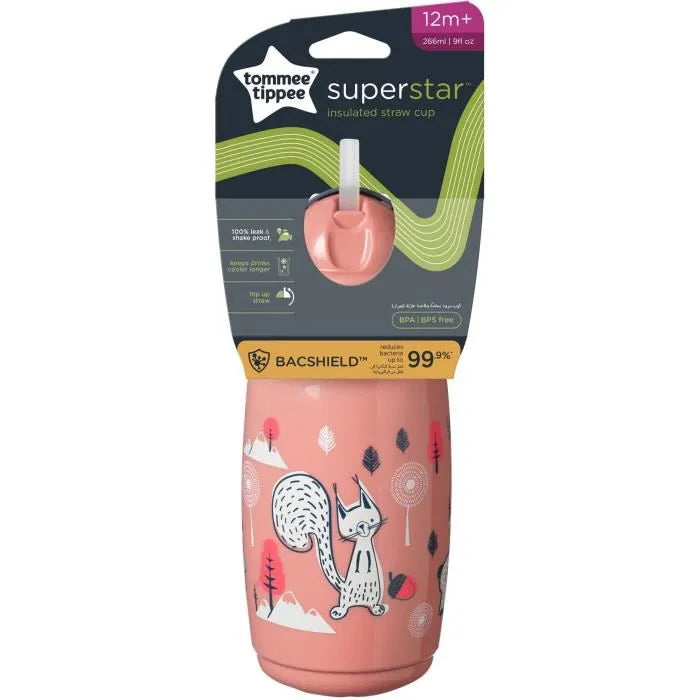 Tasse isotherme a paille super star 266ML ROSE